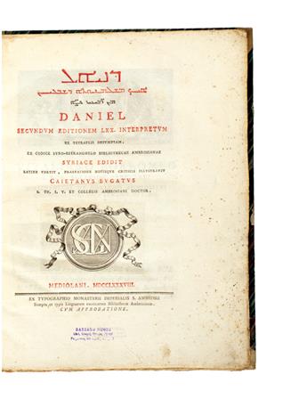 BIBLE IN SYRIAC.  DANIEL.  Daniel secundum editionem LXX interpretum ex tetraplis desumptam.  1788